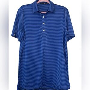 Ralph Lauren‎ RLX Golf Polo Blue And Black Stripe Men Size Medium